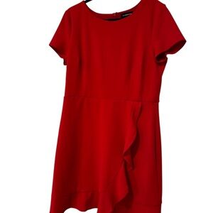 Liz Claiborne Women's size 18 Red Ruffle, Flirty Cap Sleeves Dress NWT